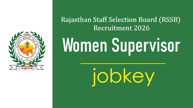 Rajasthan RSSB Women Supervisor Online Form 2026-jobkey